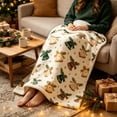 thumbnail image 5 of Christmas Print Throw Blanket, Festive Holiday Pattern Cover, Soft Cozy for Sofa Couch Bed Home Decor, 5 of 6