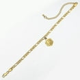 thumbnail image 2 of 5mm Yellow Gold Plated Initial Letter Pendant Anklet Bracelet for Women Figaro Chain, 2 of 4