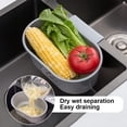 thumbnail image 2 of Kitchen Sink Drainage Strainer Basket Corner Sink Strainer Basket Hanging Sink Corner Colander Triangle Multifunctional Kitchen Sink Waste Filter Gray, 2 of 5