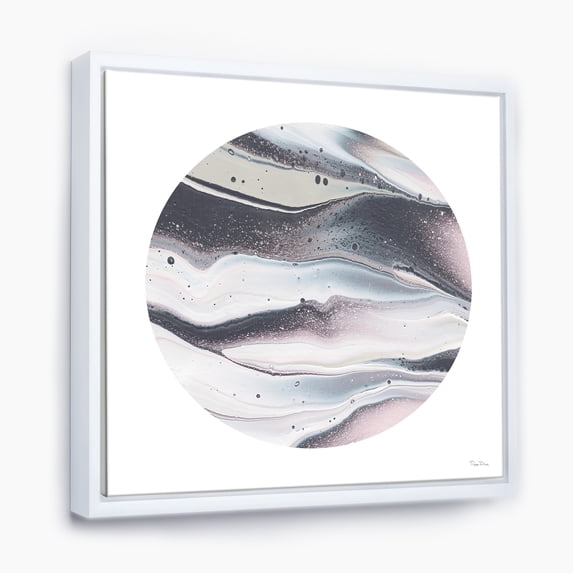 Designart ' Circle Marble II ' Modern Geometric Framed Canvas