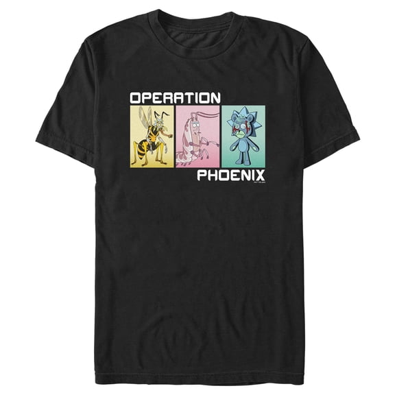 Men's Rick And Morty Operation Phoenix  Graphic Tee Black 2X Large