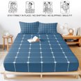 thumbnail image 5 of Queen Size Fitted Sheet Set - Blue Gingham 3 Piece Bedding Sets 16" Deep Pocket Fitted Sheet with 2 Pillowcases, Modern Minimalist Geometric Plaid Brushed Microfiber Hotel Luxury Bed Sheets, 5 of 9