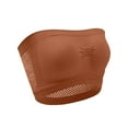 thumbnail image 6 of 2 Pack Strapless Wireless Bras for Women Plus Size Bandeau Hollow Back Tube Top Bralette Comfort Full Coverage Push Up Bra, Brown, 6 of 7