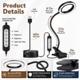 thumbnail image 4 of IJIL Desk Lamp, LED Clip Reading Light 3 Color Modes & 10 Brightness Table Lamps for Bedroom Home Office, 4 of 10