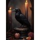 thumbnail image 1 of Crow Witch Ghost, póster de fondo de Halloween, impresión gótica, Academia oscura, pintura en lienzo, arte de pared, imagen para habitación, decoración del hogar, 1 of 4