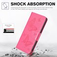 thumbnail image 6 of Feishell iPhone 7 / 8 / SE 2020 / SE 2022 Case Butterfly Embossed Pattern Premium Leather Wallet Cover Flip Stand Card Slots Holder Magnetic with Wrist Strap Case, Pink, 6 of 7