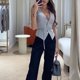 thumbnail image 4 of -Chaleco vaquero azul Vintage para mujer, ropa de calle, moda coreana, chaqueta vaquera sin mangas, Top elegante, Y2k, verano 2024, 4 of 5