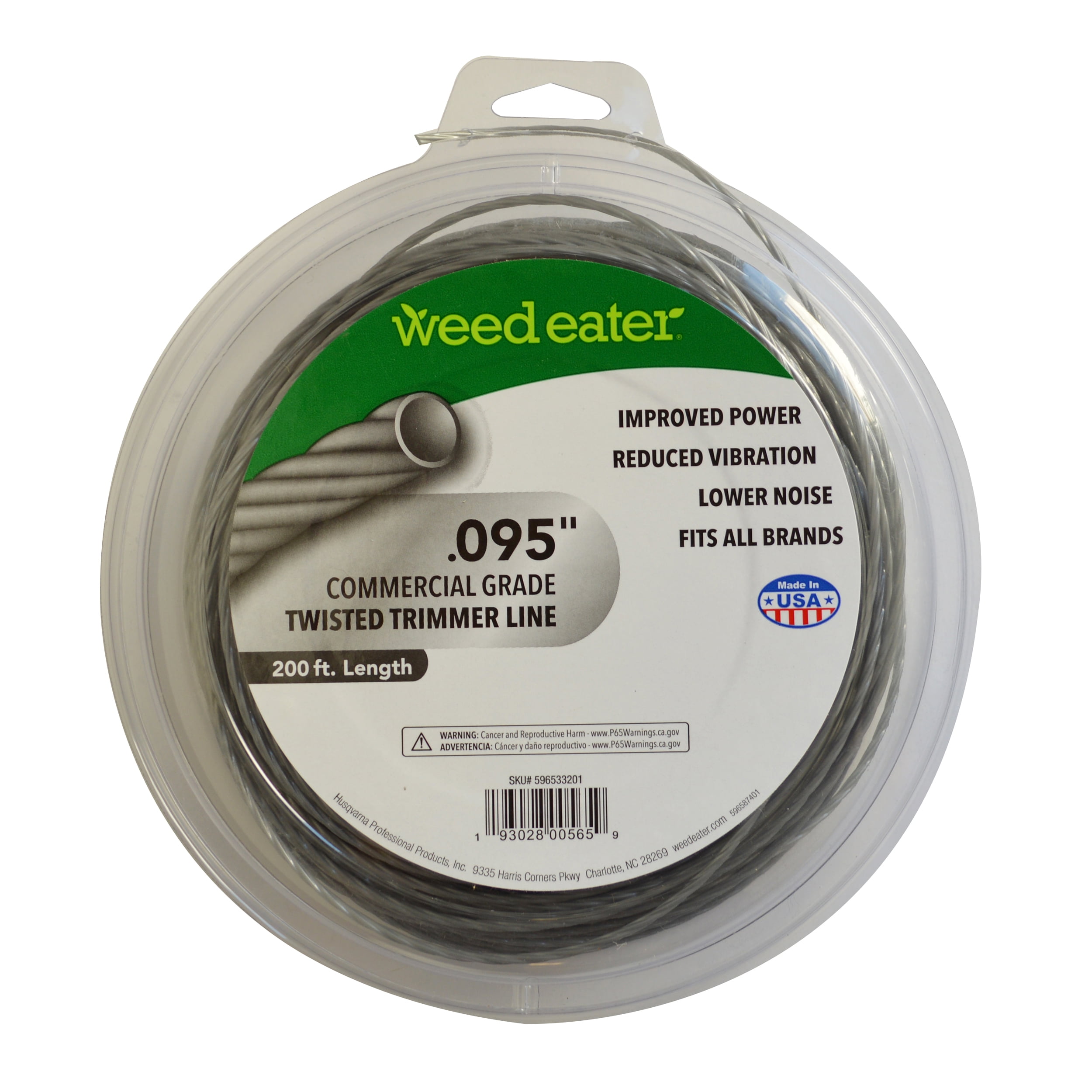 Weed Eater 095 in 200 ft Twisted Replacement Trimmer Line Walmart com