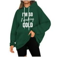 thumbnail image 5 of Miluxas Women's Hoodies Pullover Letter Fashion Printed Sweatshirts Winter Casual Loose Drawstring Long Sleeve Tops with Pocket Green XXXXXL(XXXXXL), 5 of 5