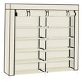 thumbnail image 3 of Cfowner 7 Tiers Portable Shoe Rack Closet Fabric Cover Shoe Storage Organizer Cabinet Beige, 3 of 7