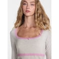 thumbnail image 4 of No Boundaries Sleep Lace Top with Long Sleeves, Women’s XXS-3X, 4 of 5