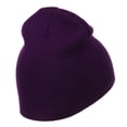 thumbnail image 4 of Hot Pink Ribbon Breast Cancer Embroidered Short Beanie - Purple OSFM, 4 of 5