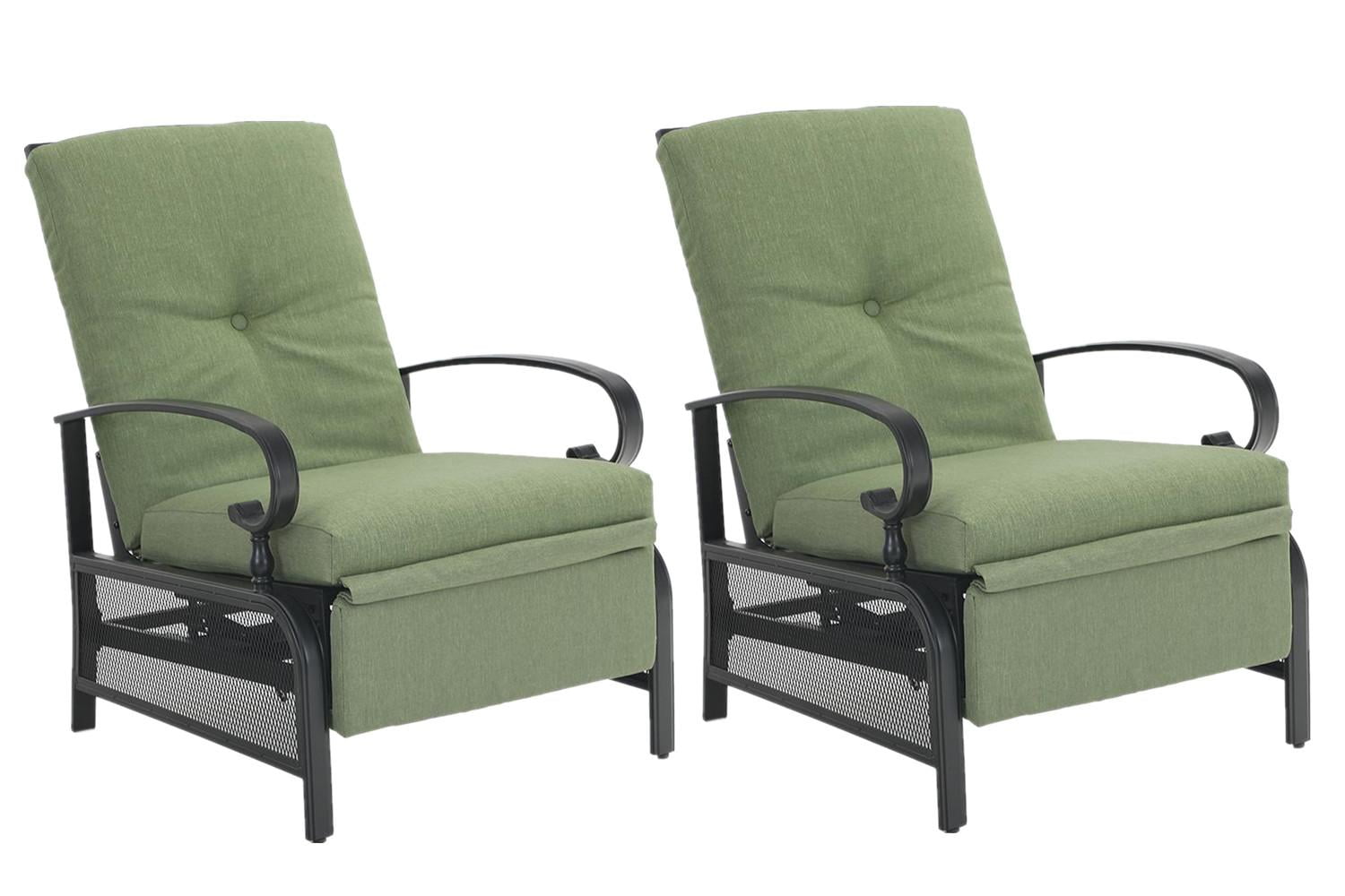 Sophia & William Set of 2 Outdoor Patio Steel Recliner Lounge Chair ...