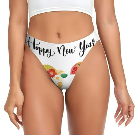 Adobk 2025 New Year S Print Seamless Women Underwear Thongs No Show Ladies Thong No Line Breathable Comfortable Panties Undies for Women-4X-Large