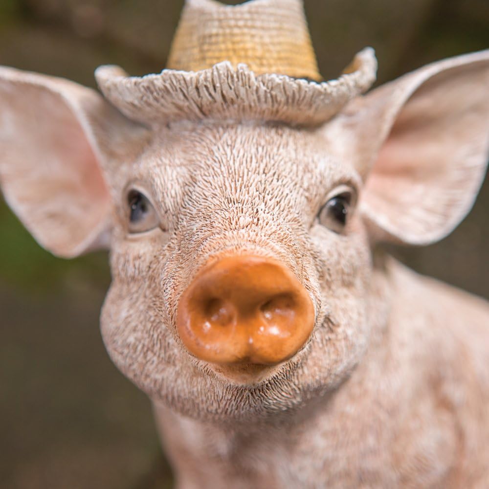 Bits & Pieces Pig in Boots Polyresin Home & Garden Sculpture, 9.5×7.25×10 in