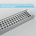 thumbnail image 4 of Linear Shower Drain, 304 Stainless Steel Rectangle Shower Floor Drain with Leveling Feet, Hair Strainer, 4 of 7