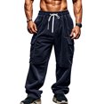 thumbnail image 6 of Men's Corduroy Pants Casual Cargo Pants Elastic Drawstring Waist Sweatpants With Pockets, 6 of 8