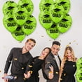 thumbnail image 4 of PMU Graduation Balloons 11 Inch PartyTex Premium Lime Green with All-Over Print Black Grad Caps-Confetti and Streamers Pkg/25, 4 of 7