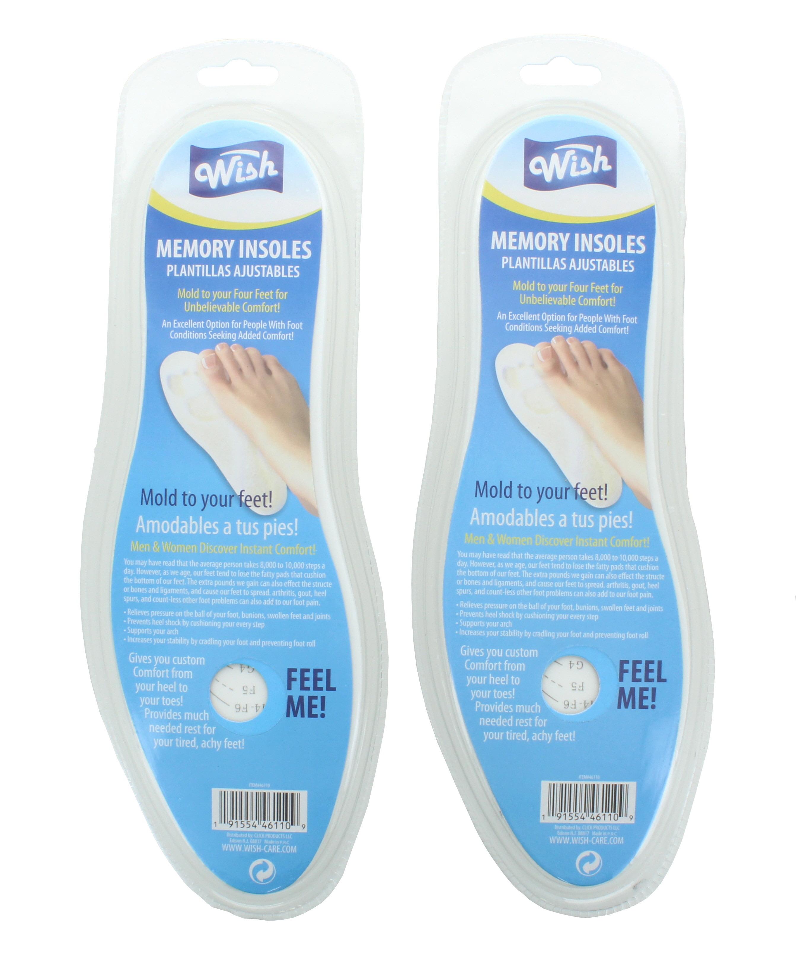 Lot of 2 Memory Foam Insoles Cut to Size Unisex Foot Relief Heel To Toe Cushion