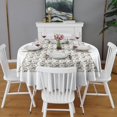 thumbnail image 2 of Brown Christmas Deer Pattern Round Tablecloth 60"x60",Wrinkle Wipeable Table Cloth for Kitchen Dining Room Picnic Patio Party, 2 of 6