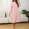 thumbnail image 2 of CHUMUD Women Robes Zipper Fleece Bathrobe Long Sleeve Loose Pajamas Plush Warm House Coat Lounger Cute Lightweight Gown, 2 of 6