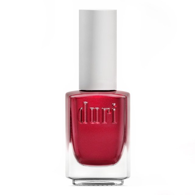 Esmalte de uñas duri 629 con sensación de fresa, rojo, metálico, brillante, semitransparente, acabado brillante, secado rápido, 0,45 onzas líquidas