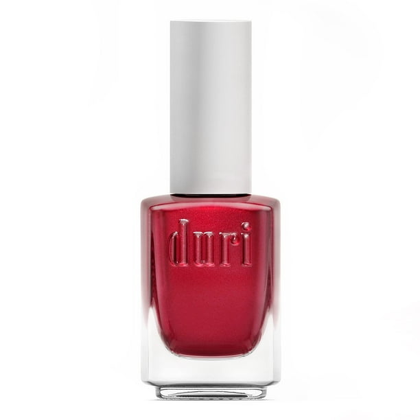 Esmalte de uñas duri 629 con sensación de fresa, rojo, metálico, brillante, semitransparente, acabado brillante, secado rápido, 0,45 onzas líquidas