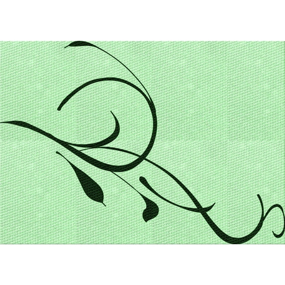 Ahgly Company Indoor Rectangle Patterned Mint Green Area Rugs, 5' x 7'