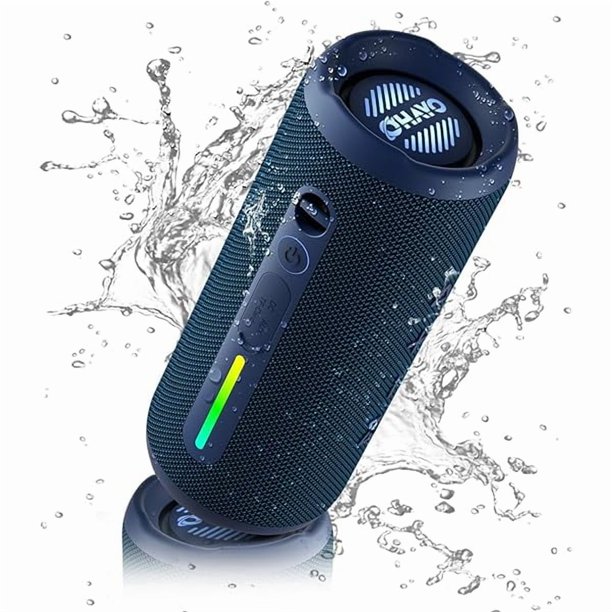 wonima11 Portable Bluetooth Speaker, IPX7 Waterproof Wireless Speaker with 24W Stereo Sound, Active Extra Bass, Bluetooth 5.3, RGB Lights, Dual Pairing, Up to 30H Playtime for Home, Outdoor, Party