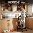 thumbnail image 4 of Escalera De Tijera Escalera Tubular Escalera Plegable Hecha de Acero Inoxidable Escalones Y Patas Antideslizantes Altura (2 Escalones Negro), 4 of 7