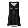 thumbnail image 4 of Fshinging Basic Cute Women Tank Top Summer Sleeveless V Neck Heart Graphic Beach Tunic Blouses&Shirts Black S, 4 of 5