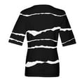 thumbnail image 4 of EHTMSAK Womens Golf Shirts 2024 Trendy V Neck Elbow Blouses Western Half Sleeve Fashion Lightweight Tunic Tops Black 2XL, 4 of 6