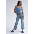 thumbnail image 4 of Blue Ruched Side Ribbed Cami - Women's Sleeveless Crop Top, 4 of 4