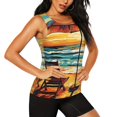 thumbnail image 2 of Balery Beach Umbrella Sunset Camiseta sin mangas estampada ligera para mujer, tops de entrenamiento sin mangas, camisetas de yoga transpirables de secado rápido.-Medium, 2 of 7