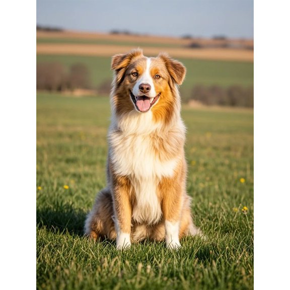 Australian Shepherd Diamond Dots Painting DIY Kits 5D Diamond Art Full Round Drill Beads Crystal by Number Stitch Handmade Arts and Crafts for Living Room Bedroom Home Wall Decor 12x16 inch