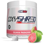 EHP Labs OxyShred Pre Workout Powder & Shredding Supplement - Preworkout Powder with L Glutamine & Acetyl L Carnitine, Energy Boost Drink - Guava Paradise, 60 Servings