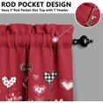 thumbnail image 5 of Valentine''s Day Kitchen Curtains and Valances Set of 3, Red Love Heart Valentine''s Day Kitchen Decor, 27.5"W x 24"L French Casual Polyester Unlined Pinch Pleat Curtains, 5 of 5