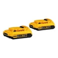 thumbnail image 2 of DeWALT 20V MAX* Compact XR DCB203-2 - Battery 2 x - Li-Ion - black, yellow, 2 of 2