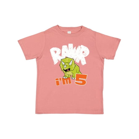 

Inktastic RAWR I m 5! Baby Triceratops Gift Toddler Boy or Toddler Girl T-Shirt