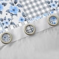 thumbnail image 4 of Erosebridal Floral Plaid Curtains Pack of 2 (42x84 Each) for Girls, Blue Checkered Curtains Blackout, 4 of 6