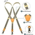 thumbnail image 2 of Qcwqmyl Leather Suspenders for Men with Bronze Metal,Mens Suspenders with hooks,Vintage Suspenders, 2 of 7