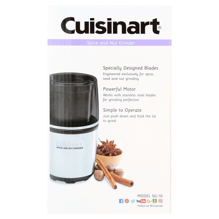 Cuisinart, Spice and Nut Grinder, SG 10, Stainless Steel Blades