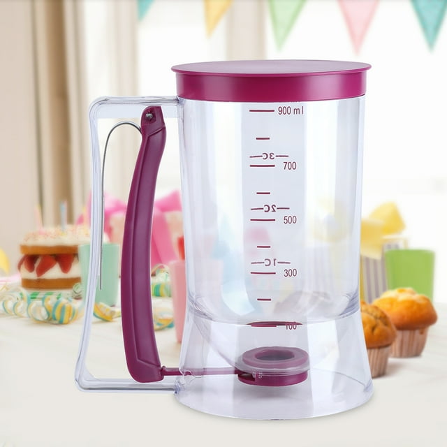 Rdeghly Baking Tool,900mL Manual Batter Dispenser Cupcake Pancake Waffle Measuring Cup Kitchen Baking Tool,Batter Dispenser