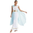 thumbnail image 2 of LiiYii Women's Greek Dress Robe Ancient Grecian Roman Queen Toga Maxi Gown Adult Party Fancy Dress Up Light Blue M, 2 of 6