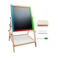 thumbnail image 1 of Caballete para niños, caballete de pie de madera, juego de tablero de dibujo con ajuste , doble cara, 4 Uds. 4 PIEZAS Soledad Caballete para niños, 1 of 7