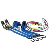 Erickson Tie-Down Kit Assorted Set - Ratchet Straps, Bungee Cords - 12 Piece, Multicolor — Residential Use, Standard Application