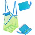 thumbnail image 3 of Bolsa de playa de malla, bolsas y bolsos de playa extragrandes, mochila, juguetes, toallas, arena para guardar juguetes de playa para niños, 3 of 5