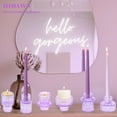 thumbnail image 6 of HIDAWN 6 Pcs Light Purple Glass Candlestick Holders Tealight Candle Holders, Votive Candle Taper Candle Holder, 6 of 9