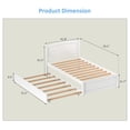 thumbnail image 4 of Guqiart Twin Size Trundle Bed Frame, Solid Wood Construction with Headboard, Roll Out Trundle & Wood Slat Support, Single Platform Bed No Box Spring Needed, 4 of 12