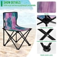 thumbnail image 4 of 600D Oxford Camping Chair Portable Foldable Chair Supports 220 lbs for Picnic, Fishing, Backpacking Pink and Teal Tie-dye, 4 of 8